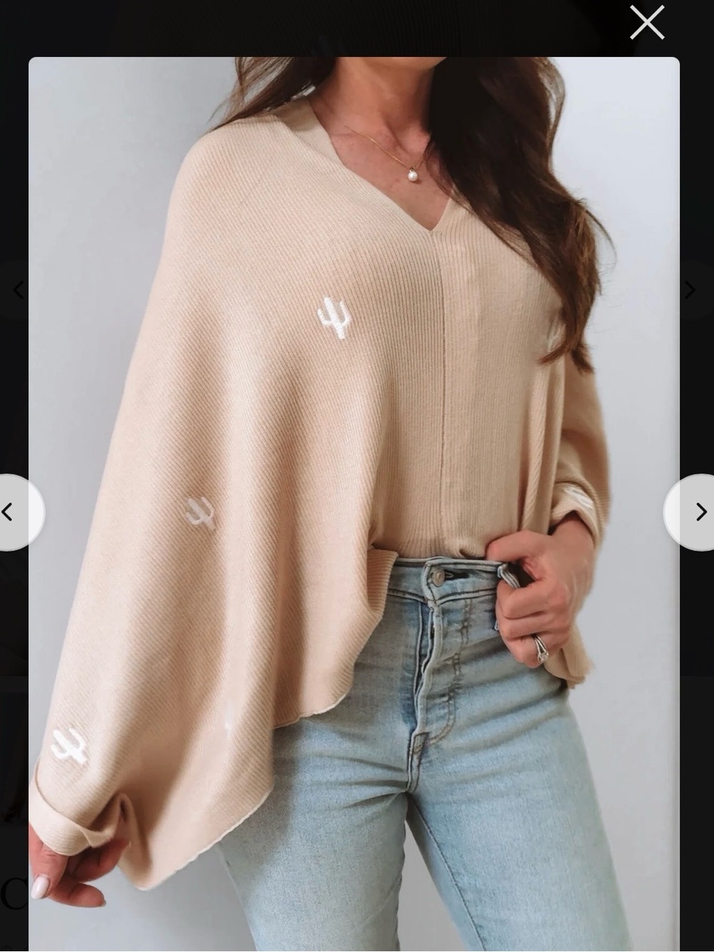 Women’s Khaki Cactus Pancho